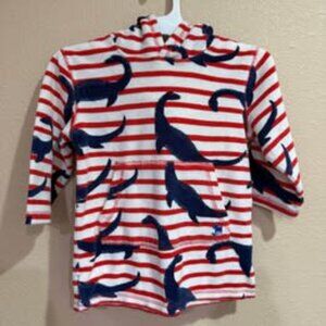 Mini Boden 3-4Y Dinosaur Striped Terry Hoodie